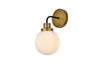 Living Disrict LD7030W8BRB Hanson 1 light bath sconce in black with brass with frosted shade
