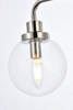 Living Disrict LD7033W19PN Hanson 2 lights bath sconce in polish nickel with clear shade