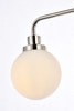 Living Disrict LD7034W28PN Hanson 3 lights bath sconce in polish nickel with frosted shade