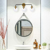 Living Disrict LD7035W28BRB Hanson 3 lights bath sconce in black with brass with clear shade