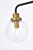 Living Disrict LD7037W38BRB Hanson 4 lights bath sconce in black with brass with clear shade