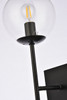 Living District LD2359BK Neri 1 light black and clear glass wall sconce