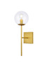 Living District LD2359BR Neri 1 light brass and clear glass wall sconce