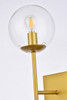 Living District LD2359BR Neri 1 light brass and clear glass wall sconce