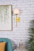 Living District LD2360BR Neri 1 light brass and white glass wall sconce