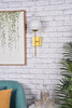 Living District LD2360BR Neri 1 light brass and white glass wall sconce