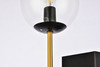 Living District LD2357BKR Neri 2 lights black and brass and clear glass wall sconce