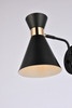 Living District LD2353BK Halycon 6 inch black wall sconce
