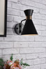 Living District LD2353BK Halycon 6 inch black wall sconce