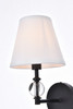 Living Disrict LD7021W6BK Bethany 1 light bath sconce in black with white fabric shade