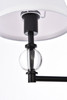 Living Disrict LD7021W6BK Bethany 1 light bath sconce in black with white fabric shade