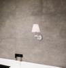 Living Disrict LD7021W6SN Bethany 1 light bath sconce in stain nickel with white fabric shade