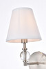 Living Disrict LD7021W6SN Bethany 1 light bath sconce in stain nickel with white fabric shade