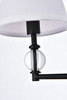 Living Disrict LD7022W15BK Bethany 2 lights bath sconce in black with white fabric shade