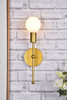 Living District LD2356BR Keely 1 light brass wall sconce