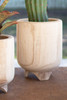 KALALOU CFAN1066 SET OF TWO HAND CARVED WOODEN PLANTERS