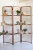 KALALOU CJS1195 FOLDING WOODEN SCREEN WITH THREE SHELVES
