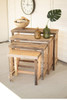 KALALOU CLNR1012 SET OF FOUR RUSTIC RECYCLED WOOD CONSOLE DISPLAY TABLES