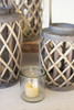 KALALOU CLUX1244 SET OF FOUR GREY WILLOW CYLINDER LANTERNS