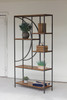 KALALOU CQ7254 WOOD AND METAL SHELVING UNIT WITH DEMILUNE DETAIL