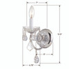 CRYSTORAMA 3221-CH-CL-I Imperial 1 Light Clear Crystal Chrome Sconce
