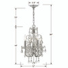 CRYSTORAMA 3224-CH-CL-I Imperial 4 Light Clear Crystal Chrome Mini Chandelier
