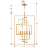 CRYSTORAMA 339-GA Capri 7 Light Antique Gold Chandelier