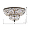 CRYSTORAMA 724-EB-CL-MWP Crystorama 6 Light Clear Hand Cut Brass Ceiling Mount