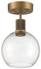 ACCESS LIGHTING 63148LEDD-ABB/CLR Burgundy LED Semi-Flush Antique Brushed Brass