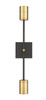 Z-LITE 814-2S-MB-OBR 2 Light Wall Sconce ,Matte Black + Olde Brass