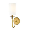 Z-LITE 809-1S-RB-WH 1 Light Wall Sconce ,Rubbed Brass