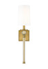 Z-LITE 805-1S-RB-WH 1 Light Wall Sconce ,Rubbed Brass