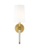 Z-LITE 810-1S-RB-WH 1 Light Wall Sconce ,Rubbed Brass