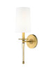 Z-LITE 810-1S-RB-WH 1 Light Wall Sconce ,Rubbed Brass