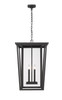 Z-LITE 571CHXXL-BK 4 Light Outdoor Chain Mount Ceiling Fixture ,Black