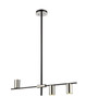 Z-LITE 814-3L-MB-PN 3 Light Island/Billiard ,Mate Black + Polished Nickel