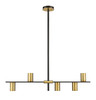 Z-LITE 814-5L-MB-OBR 5 Light Island/Billiard ,Matte Black + Olde Brass
