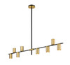 Z-LITE 814-8L-MB-OBR 8 Light Island/Billiard ,Matte Black + Olde Brass