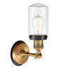 INNOVATIONS LIGHTING 203BB-BPBK-HRBK-G312 Dover 1 Light Mixed Metals Sconce INNOVATIONS LIGHTING 203BB-BPBK-HRBK-G312 Dover 1 Light Mixed Metals Sconce