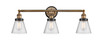 INNOVATIONS LIGHTING 205BB-BPBK-HRBK-G64 Small Cone 3 Light Bath Vanity Light