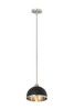 Z-LITE 1004P10-MB-BN 1 Light Pendant,Matte Black + Brushed Nickel