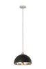 Z-LITE 1004P14-MB-BN 1 Light Pendant,Matte Black + Brushed Nickel