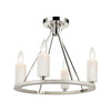 ELK LIGHTING 69345/4 White Stone 4-Light semi flush mount in  Polished Nickel / Sunbleached Oak