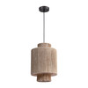 ELK HOME D4638 Corsair 1-Light Mini Pendant in Natural Finish with a Woven Jute Shade