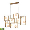 ELK HOME D4380 Amazed 7-Light Island Light in Aged Brass with Mouth-blown White Glass Orbs