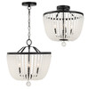 CRYSTORAMA 604-MK-FR Rylee 4 Light Matte Black Chandelier Frosted Beads