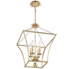 CRYSTORAMA 516-GA Broche 4 Light Antique Gold Lantern