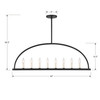 CRYSTORAMA ABB-3007-BK Abbott 8 Light Black Linear Chandelier