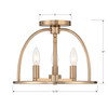 CRYSTORAMA ABB-3003-VG_CEILING Abbott 3 Light Vibrant Gold Ceiling Mount