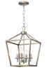 WAREHOUSE OF TIFFANY'S PD006/4AS Cohen 18 in. 4-Light Indoor Antique Silver Finish Chandelier with Light Kit
